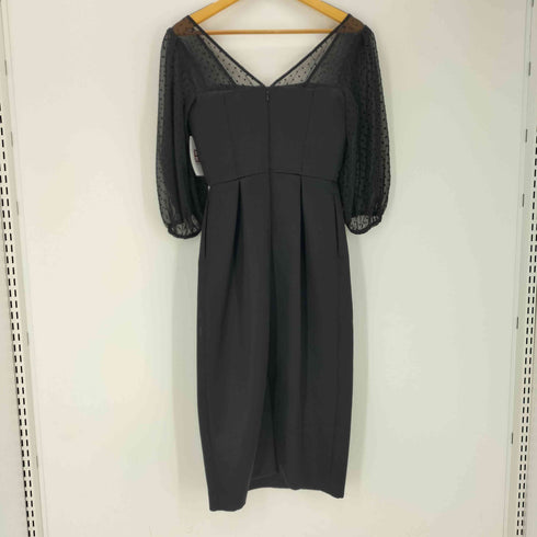 ラグナムーン LAGUNAMOON LADY シアー ドット スリーブ タイト ドレス レディース JPN:S