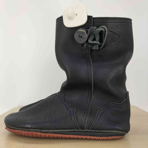 トリココムデギャルソン tricot COMME des GARCONS 金タグ ウッドボタン デザイン ステッチ レザー ショート ブーツ レディース JPN:23