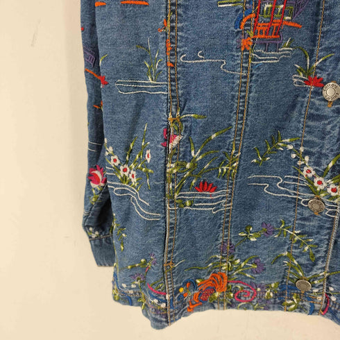 chico’s design 刺繍入りデニムジャケット レディース 1