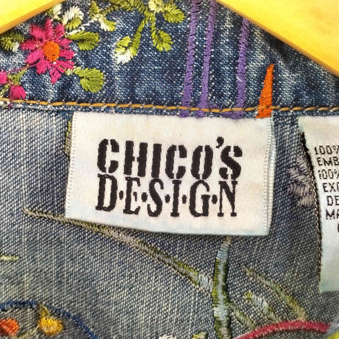 chico’s design 刺繍入りデニムジャケット レディース 1