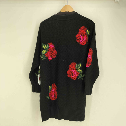 ヴェルサーチ VERSACE Black & Multicolour Knit Rose Sweater レディース