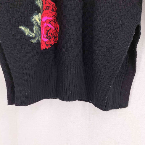 ヴェルサーチ VERSACE Black & Multicolour Knit Rose Sweater レディース