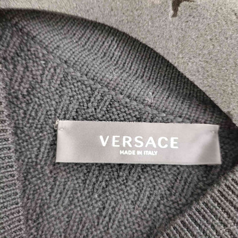 ヴェルサーチ VERSACE Black & Multicolour Knit Rose Sweater レディース