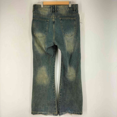 ブリーチ加工フレアデニムパンツ メンズ