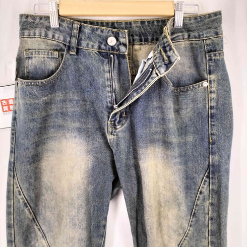 ブリーチ加工フレアデニムパンツ メンズ