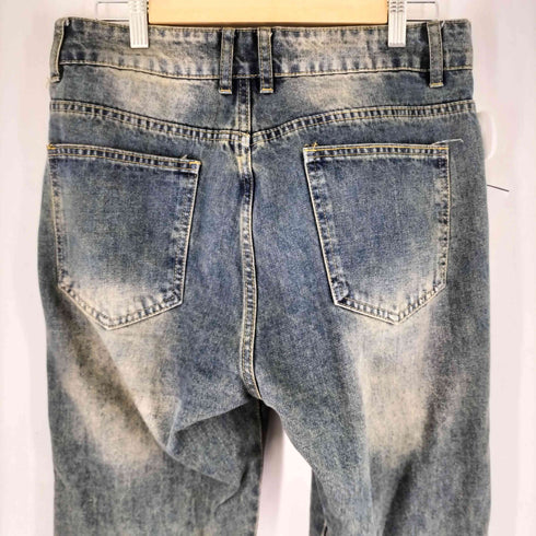 ブリーチ加工フレアデニムパンツ メンズ