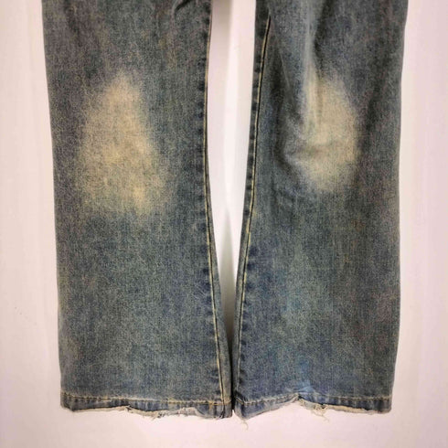 ブリーチ加工フレアデニムパンツ メンズ