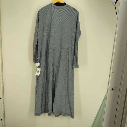 フォーティファイブアールピーエム 45rpm ストライプ ノーカラー シャツワンピース レディース