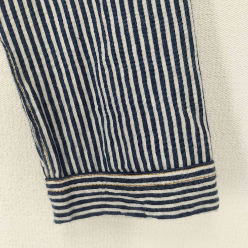 フォーティファイブアールピーエム 45rpm ストライプ ノーカラー シャツワンピース レディース