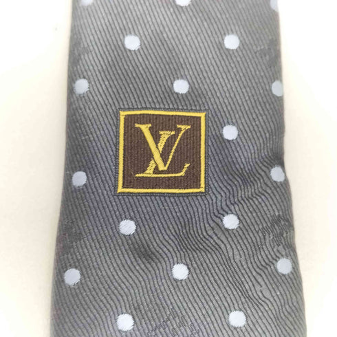 ルイヴィトン LOUIS VUITTON ドット柄 シルク 100 ネクタイ メンズ