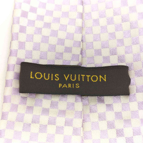 ルイヴィトン LOUIS VUITTON ダミエ柄 シルク 100 ネクタイ メンズ