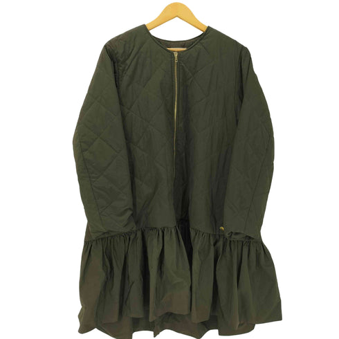 Myu パール キルティング ノーカラー コート ペプラム レディース FREE