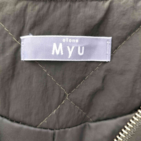 Myu パール キルティング ノーカラー コート ペプラム レディース FREE