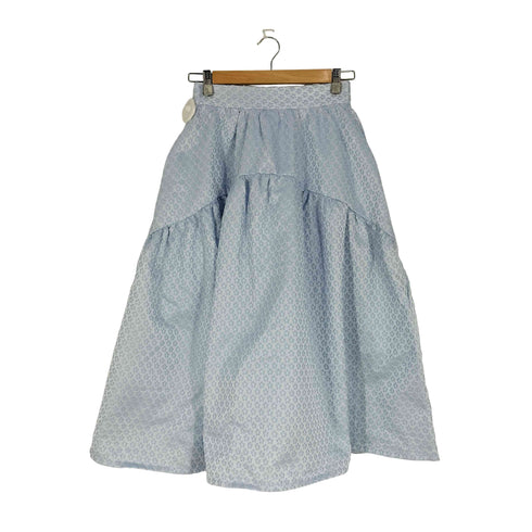 Petitle ラウンドギャザー切り替えジャガードスカート レディース PM