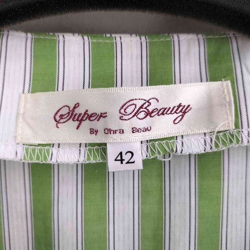 Super Beauty By Chra Beau 七分袖 ストライプシャツワンピース レディース