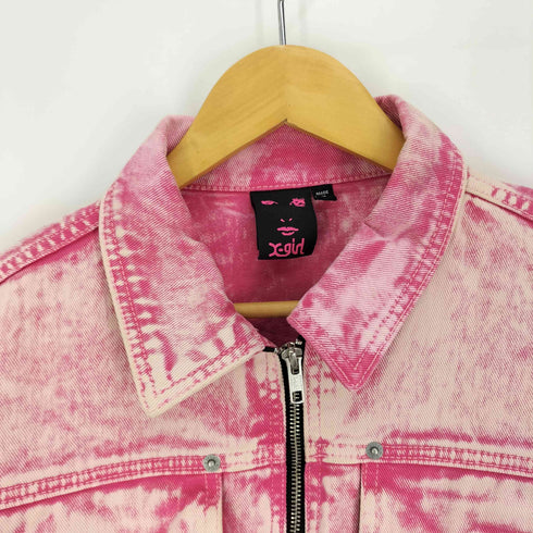 エックスガール X-girl BLEACHED DENIM JACKET 後染め デニム トラッカージャケット レディース JPN:2