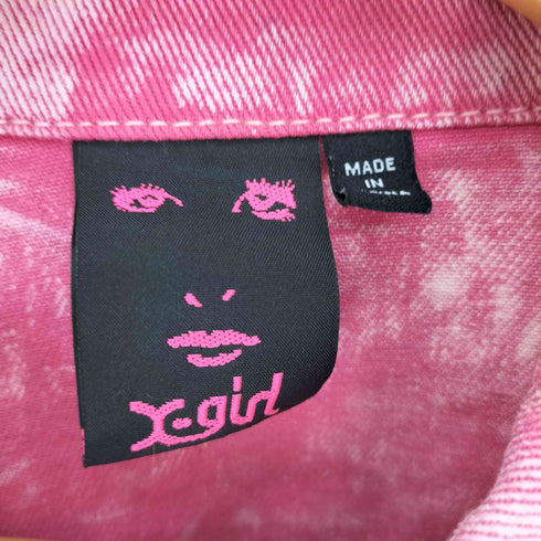 エックスガール X-girl BLEACHED DENIM JACKET 後染め デニム トラッカージャケット レディース JPN:2