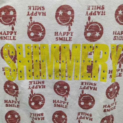 SMILEY FACE Y2K ニコちゃん ラインストーン Tシャツ レディース JPN:M