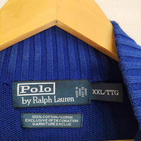 ポロバイラルフローレン Polo by RALPH LAUREN 90S ポニー刺繍 ハーフジップ ニット メンズ XXL