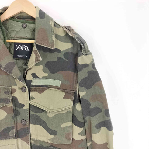 ザラ ZARA キルト ライナー付き 迷彩 カモフラ ワークジャケット メンズ import:S