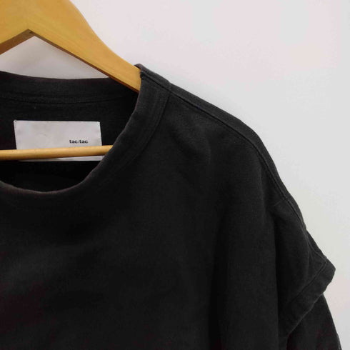 タクタク tac:tac 製品染め レイヤードスリーブ S/S Tシャツ レディース JPN:S