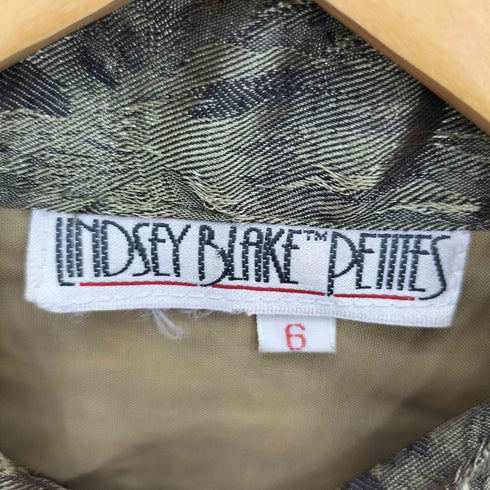 LINDSEY BLAKE PETITES スタンドカラー エポレット 総柄ミリタリーシャツ レディース 6