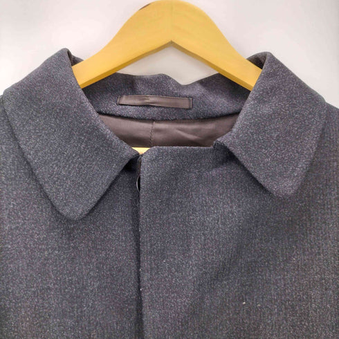 ワイドスリーブ 比翼ボタン 裏地チェック ステンカラー コート メンズ