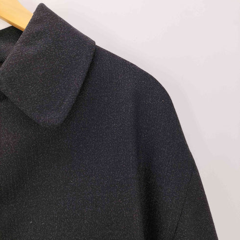 ワイドスリーブ 比翼ボタン 裏地チェック ステンカラー コート メンズ