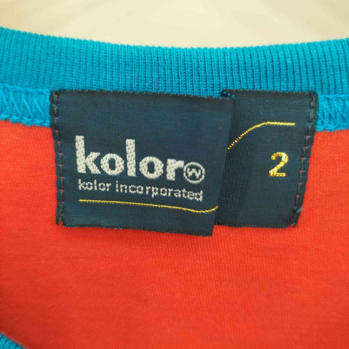 カラー kolor 再構築 バイカラー ドッキング Vネック 半袖Tシャツ カットソー メンズ 2