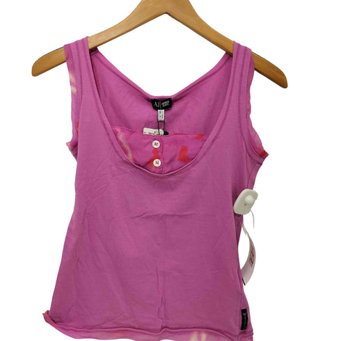 アルマーニジーンズ ARMANI JEANS シルク切替 タンクトップ レディース US:4