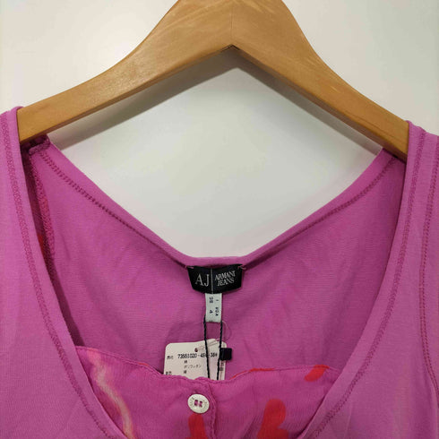 アルマーニジーンズ ARMANI JEANS シルク切替 タンクトップ レディース US:4