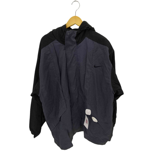 ナイキ NIKE 90-00s 白タグ フロントデザイン ジップアップ ナイロンジャケット メンズ XL