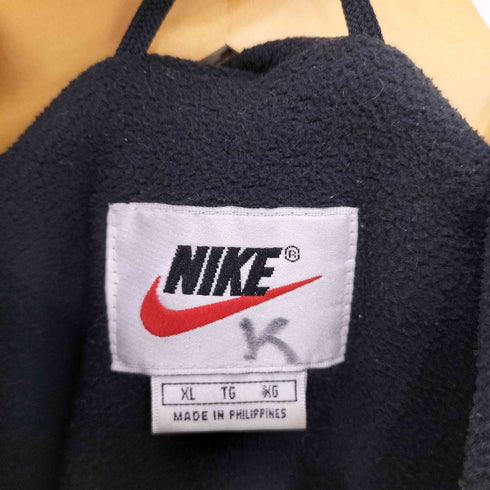 ナイキ NIKE 90-00s 白タグ フロントデザイン ジップアップ ナイロンジャケット メンズ XL