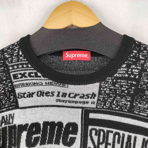 シュプリーム Supreme 17SS NEWSPRINT SWEATER メンズ
