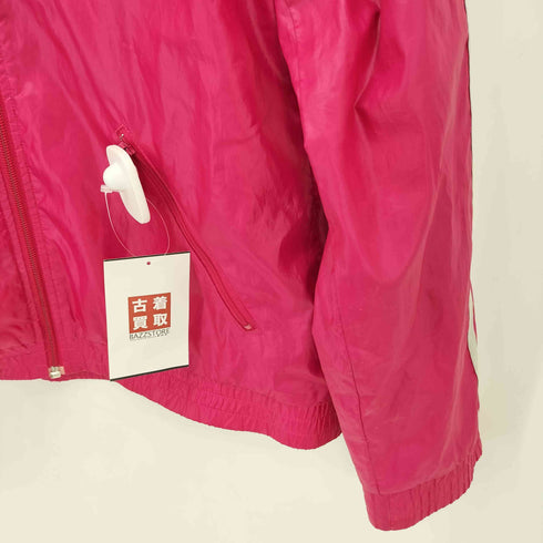 アディダス adidas ロゴ刺繍 裏地メッシュ 3ストライプ フーデッドジャケット レディース import:L