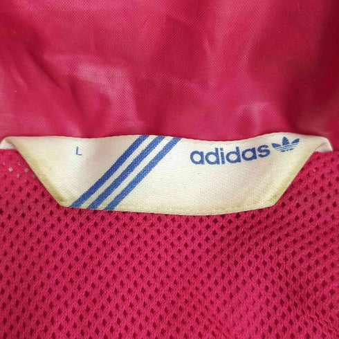アディダス adidas ロゴ刺繍 裏地メッシュ 3ストライプ フーデッドジャケット レディース import:L