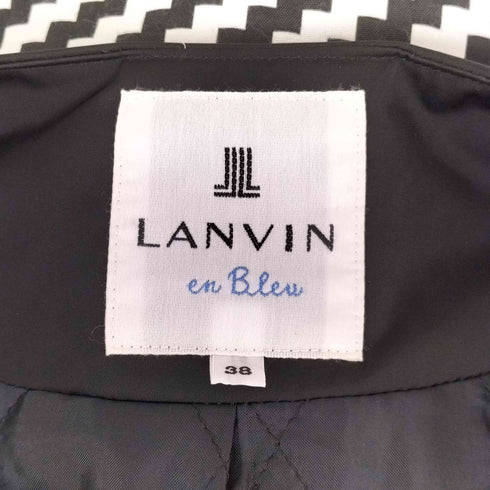 ランバンオンブルー LANVIN en Bleu 総柄 ノーカラージャケット レディース 38