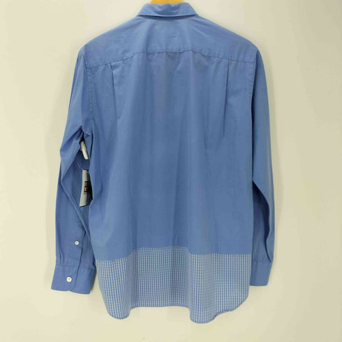 コムデギャルソンオム COMME des GARCONS HOMME AD2020 綿ブロード 無地 × 綿チェック 切り替え L/S シャツ メンズ JPN:S