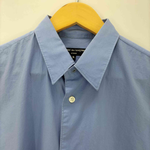 コムデギャルソンオム COMME des GARCONS HOMME AD2020 綿ブロード 無地 × 綿チェック 切り替え L/S シャツ メンズ JPN:S