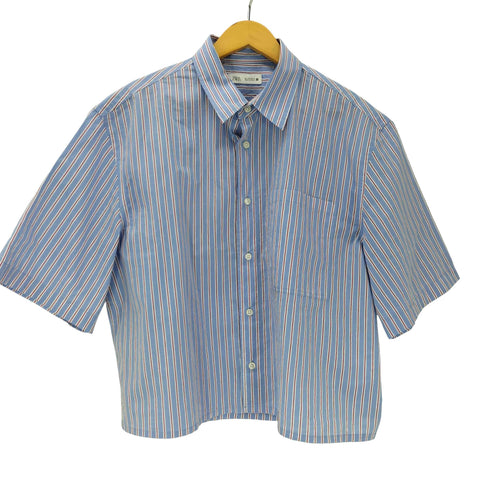 ザラ ZARA STRIPED CROPPED FIT SHIRT ストライプ クロップド フィット シャツ メンズ import:L