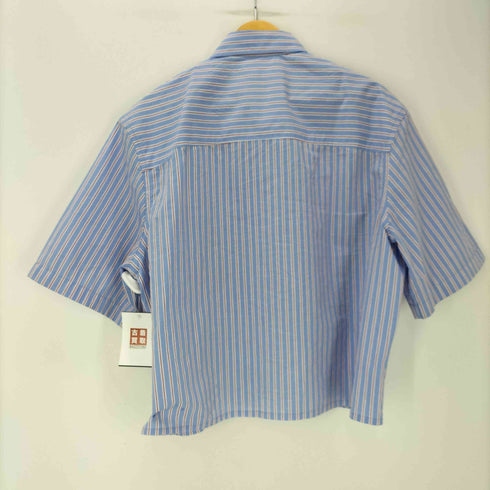 ザラ ZARA STRIPED CROPPED FIT SHIRT ストライプ クロップド フィット シャツ メンズ import:L