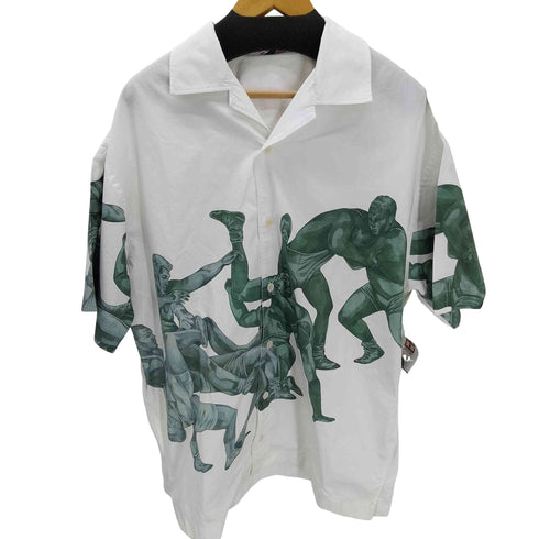 ジェイダブリューアンダーソン JW ANDERSON POL ANGLABA グラフィックプリント 開襟 オープンカラー シャツ メンズ UK:42