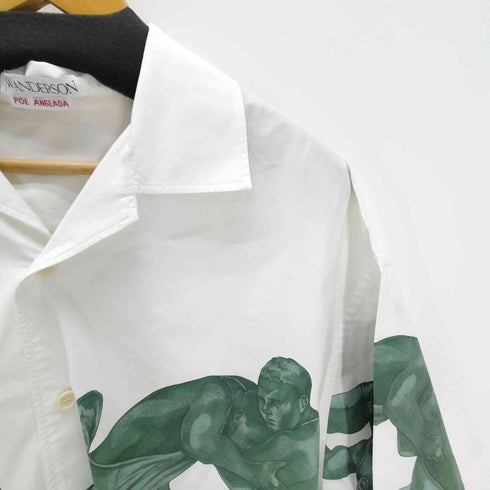 ジェイダブリューアンダーソン JW ANDERSON POL ANGLABA グラフィックプリント 開襟 オープンカラー シャツ メンズ UK:42