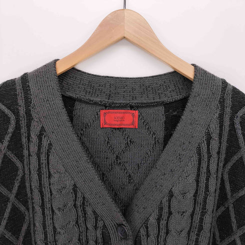 ソマリ SOMARI ケーブルニット レース切り替え ロング カーディガン レディース FREE