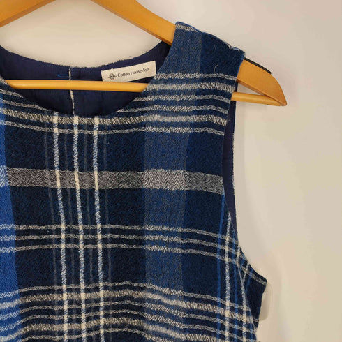 コットンハウスアヤ Cotton House Aya チェック ウール ノースリーブワンピース レディース JPN:M