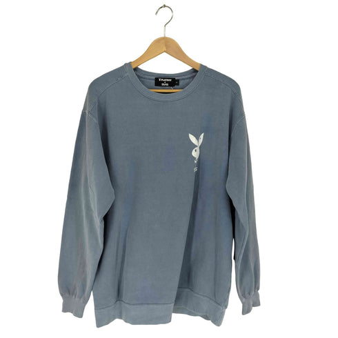 プレイボーイ PLAYBOY 両面プリントクルーネックスウェット メンズ L