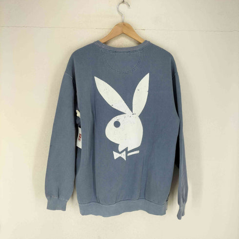 プレイボーイ PLAYBOY 両面プリントクルーネックスウェット メンズ L