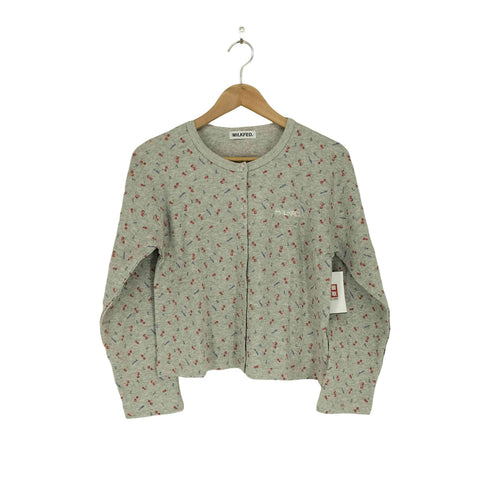 ミルクフェド MILKFED. CHERRY PATTERN WAFFLE CARDIGAN レディース ONE