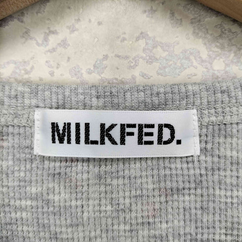 ミルクフェド MILKFED. CHERRY PATTERN WAFFLE CARDIGAN レディース ONE