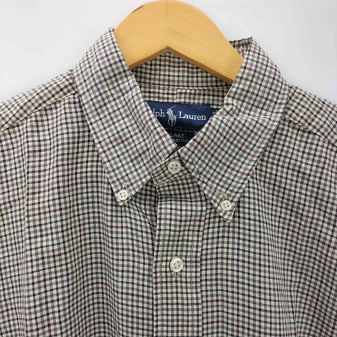 ラルフローレン RALPH LAUREN 90S BLAKE ブレイク ポニー刺繍 L/S チェック ボタンダウン シャツ ビックサイズ メンズ import:L
